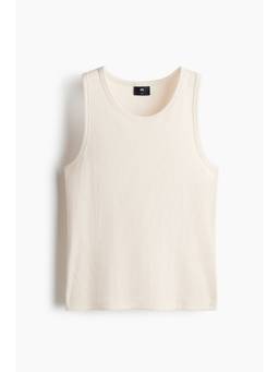 H&M - Men Off White Slim Fit Cotton Vest Top