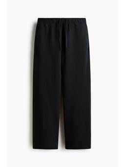 H&M - Men Black Relaxed Fit Cotton Sweatpants