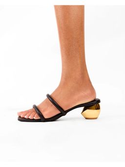 RIVR - Black Block Square Toe Sandal Heels