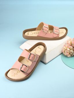 EGOSS - Pink Platform Round Toe Sandal