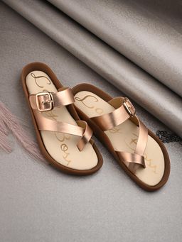 EGOSS - Rose Gold Platform One Toe Sandal
