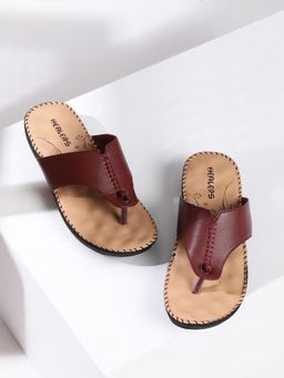 LIBERTY - Maroon Platform Round Toe Sandal