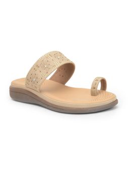 LIBERTY - Beige Wedge One Toe Sandal