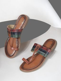 LIBERTY - Tan One Toe Kolhapuris