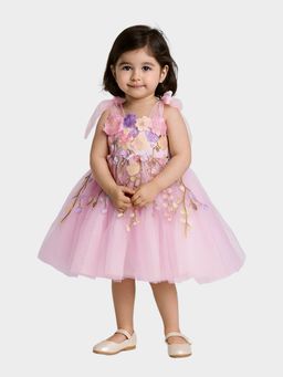 Mi Arcus - Girls Floral Dress - Pink