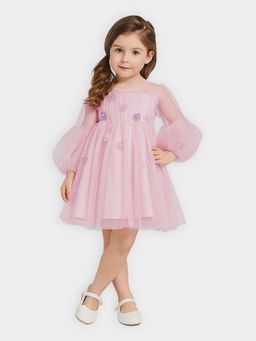 Mi Arcus - Girls Floral Dress - Pink