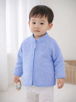 Mi Arcus - Kids Blue Solid Fullsleeves Star Pattern Jacket Blue