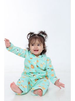 Mama & Peaches - Kids Cotton Blue Full Sleeves Shirt & Pyjama