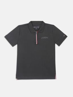 Tommy Hilfiger - Boys Grey Solid Polo T-Shirt