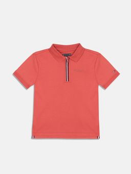 Tommy Hilfiger - Boys Red Solid Polo T-Shirt