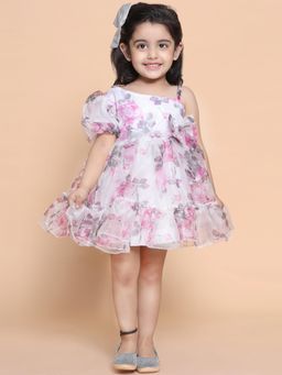 Titrit - Floral Organza Dress White