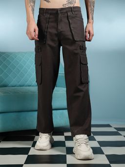 Eszett - Men Cotton Lycra Classic Brown Twill Cargo