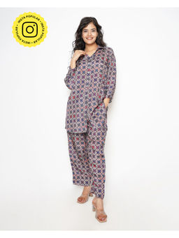 Kameez - Multi Color Comfy Summer Silk Co-ord (Set of 2)