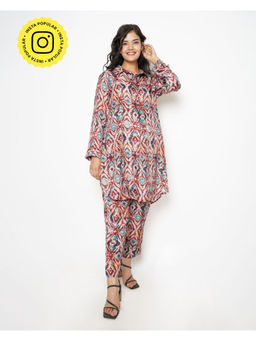 Kameez - Multi Color Summer Silk Printed Co-ord (Set of 2)