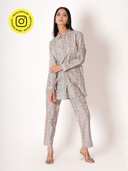 Kameez - Multi-Color Printed Cotton Co-Ord (Set of 2)