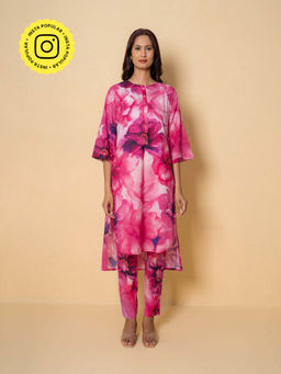 Kameez - Pink Digital Print Cotton Co-Ord Set