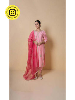 Kameez - Rose Blush Gota Patti Chanderi Suit Set