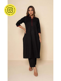 Kameez - Women Wool Solid/Plain Kurta and Pant