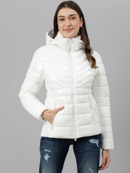 WOODS - Women White Hooded Jackets