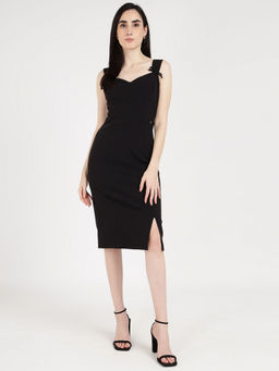 Guess - Women Black Solid Knee Length Dress
