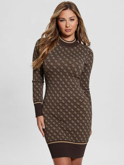 Guess - Women Brown Printed Mini Dress