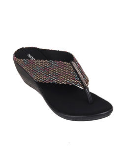Mochi - Women Synthetic Black Wedge Sandals