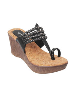 Metro - Women Synthetic Black Wedges