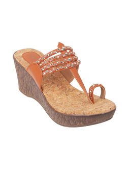 Metro - Women Synthetic Tan Wedges