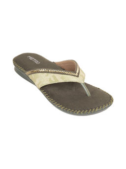 Metro - Women Synthetic Green Flipflops