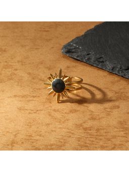 Salty Alpha - Men Sunburst Black Stone Ring