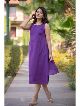 NAVYAS FASHION - Purple Sleeveless Knee Length Dress