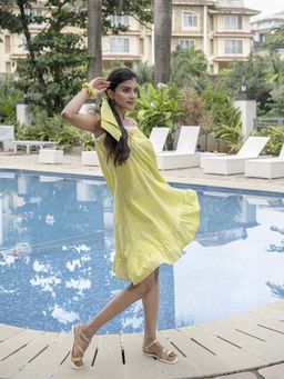 MONK & MEI - Sif Slip Dress - Yellow-Green