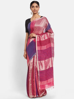 Fabindia - Linen Loom Woven Sari without Blouse