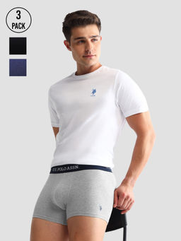 U.S. POLO ASSN. - Solid/Plain Multi-Color Cotton Trunks (Pack of 3)