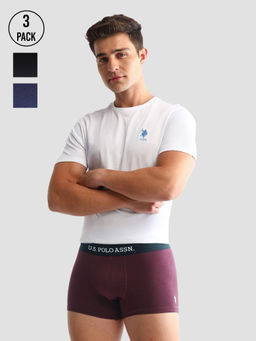 U.S. POLO ASSN. - Solid/Plain Multi-Color Cotton Trunks (Pack of 3)