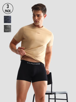 U.S. POLO ASSN. - Printed Multi-Color Cotton Trunks (Pack of 3)