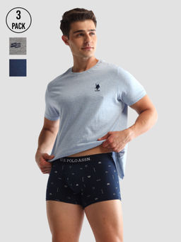 U.S. POLO ASSN. - Printed Multi-Color Cotton Trunks (Pack of 3)