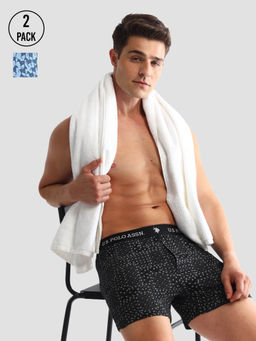 U.S. POLO ASSN. - Printed Multi-Color Cotton Boxer Briefs (Pack of 2)