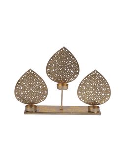 Amaya Decors - Leaf Tealight Holder With Stand Gold