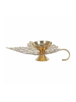 Amaya Decors - Leaf Brass Dia With Handle Gold