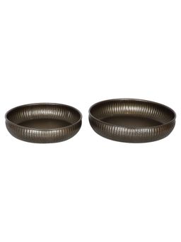 Amaya Decors - Textured Bowl Urli Set Of 2 Black