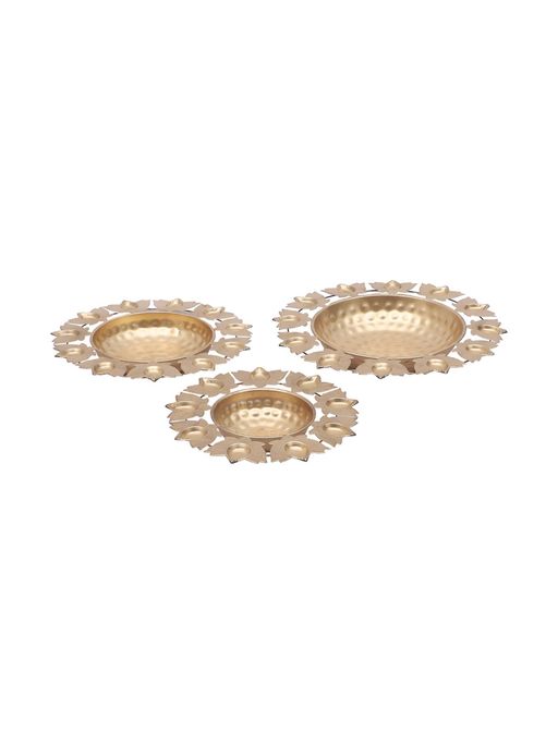 Amaya Decors Akhand Dia Urli Gold Set Of 3