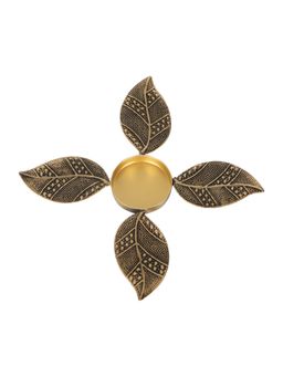 Amaya Decors - Black Leaves Urli & Dia Set Of 2