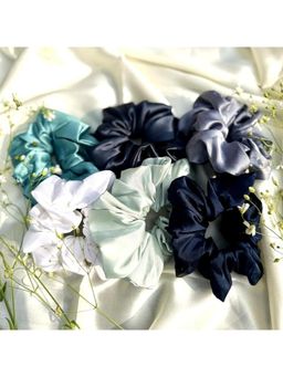 MasQ - Women's Silk NB Solid Scrunchies (Pack of 6)
