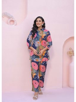 Roohaniyat - Women Beige Floral Printed Co-ord (Set of 2)