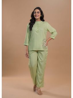 Roohaniyat - Women Navy Blue Floral Printed Co-ord (Set of 2)