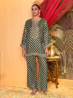 Label S4U - Black Brocade Banarasi Co-Ord Set
