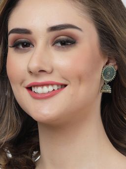 Moedbuille - Handcrafted Meenakari Work Antique Floral Design Oxidised Gold Plated Filigree Jhumkas