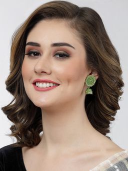 Moedbuille - Handcrafted Meenakari Work Antique Floral Design Oxidised Gold Plated Filigree Jhumkas