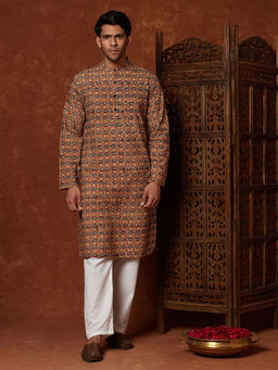 Fabindia - Cotton Self Design Slim Fit Long Kurta